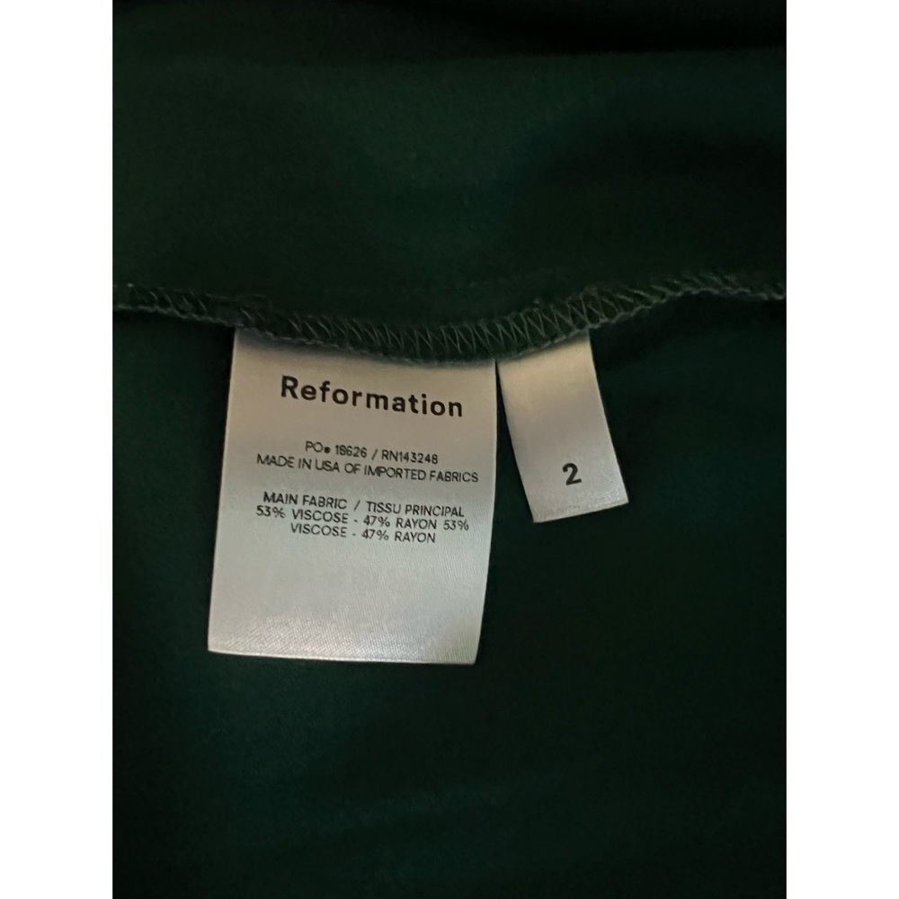 +Reformation Dress Midi Emerald Green  Size 2 - Picture 8 of 8